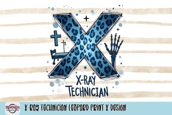 A Bold Blend of Style and Profession: The X-Ray Technician Leopard Print X Design