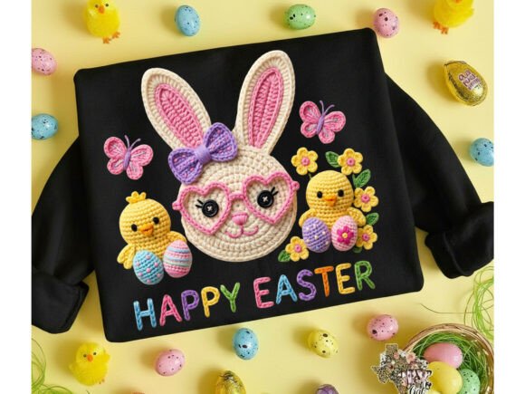 Celebrate Spring with a Cozy, Yarn-Textured Bunny Tee Design
