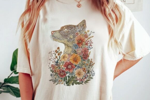 Floral Dog Head Botanical Design: A Creative Asset for Pet-Themed Projects