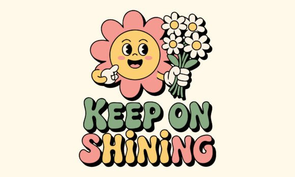 Keep on Shining: A Retro Cute Design for Creative Projects