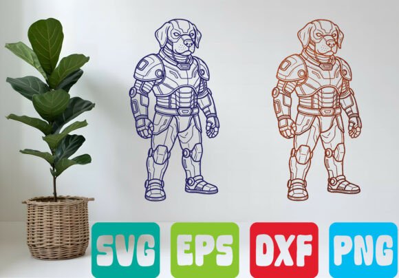 Robot Dog Armor SVG: Unlocking Premium POD Potential