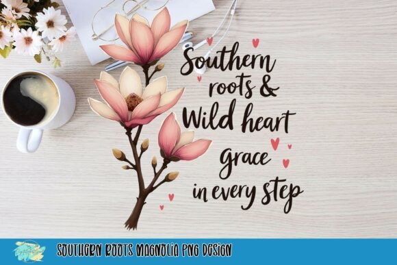Southern Roots Magnolia PNG Design: A Touch of Graceful Charm