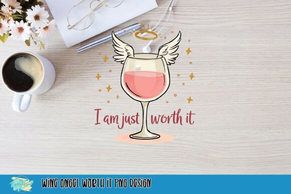 Wine Angel Worth It PNG: A Playful Design for Creative Projects